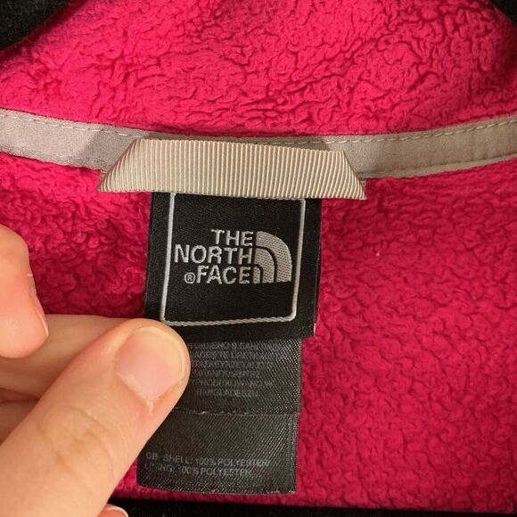 North Face Fleece Jacket Girls XL Pink Full Zip Rear Logo Zip Pockets polyester - Picture 3 of 8
